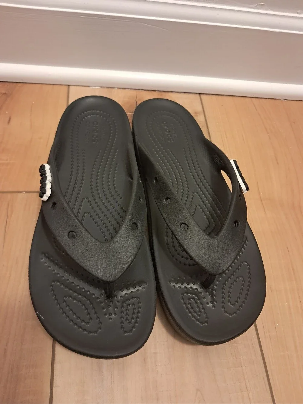 Crocs Flip Flops Women's 9 Black Getaway Platform Comfort Summer Vacation